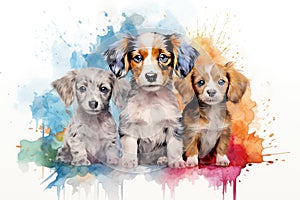 watercolor puppies paws in watercolor wonderland dog funny little puppies pets watercolor