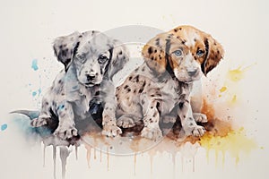 watercolor puppies paws in watercolor wonderland dog funny little puppies pets watercolor