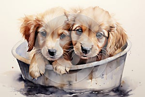 watercolor puppies paws in watercolor wonderland dog funny little puppies pets watercolor