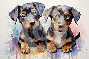 watercolor puppies paws in watercolor wonderland dog funny little puppies pets watercolor