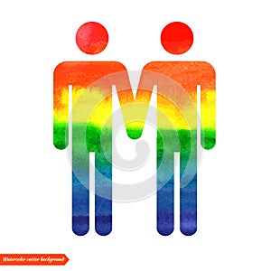Watercolor rainbow icon