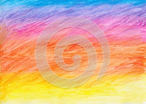 Watercolor rainbow wheat landscape