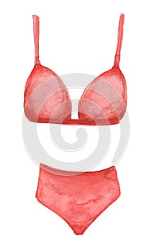 Watercolor red swimsuit