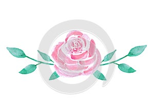 Watercolor rose flowers bouquet illustration