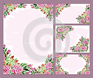 Watercolor roses background vector