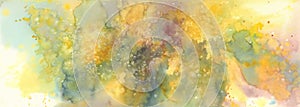 Watercolor salt marble background. Mimosa flower colors