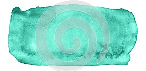 Watercolor sea azure background with clear borders and divorces. Watercolor brush stains.