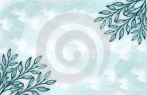 Watercolor seamless border - illustration with green leaves and branches, for wedding stationary, greetings, wallpapers, fashion,