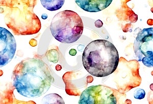 watercolor seamless fabric atomic white science background wrapping pattern physics print model abstract
