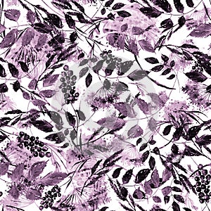 Watercolor seamless pattern, background with a floral pattern