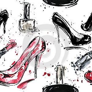 Watercolor seamless pattern.