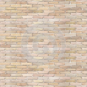 Watercolor seamless pattern of white brick wall