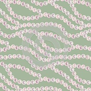 Watercolor seamless pattern with white rose pearls in a pastel palette in vintage style for wedding