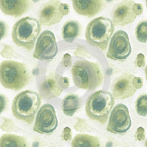 Watercolor seamless tie dye pattern in sage green color.Fabric texture,stains,blotches of paint