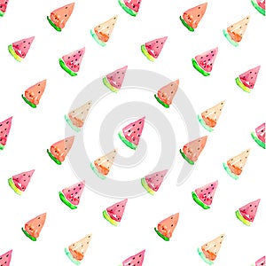 Watercolor seamless watermelon pattern photo