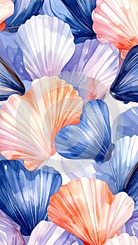 Watercolor Seashell Pattern