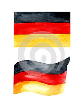 Watercolor set of Germany flags