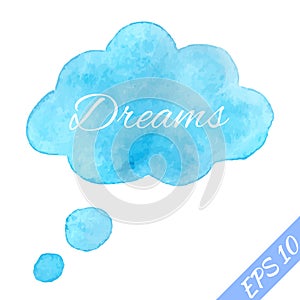 Watercolor speech bubble isolated on a white background