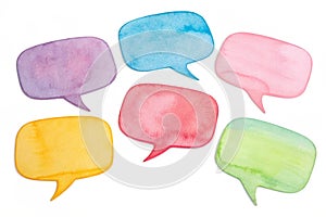 Watercolor Speech Bubbles: Creative and Artistic Design Elements