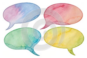 Watercolor Speech Bubbles: Creative and Artistic Design Elements