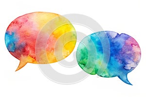 Watercolor Speech Bubbles: Creative Artistic Expression for Communication