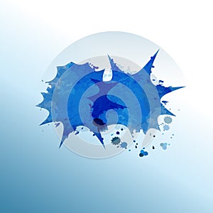 Watercolor splash blue drops icon vector