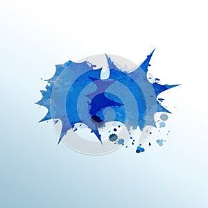 Watercolor splash drops blue vector image