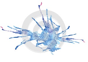 Watercolor splash vector watercolor brush design ,card blue color