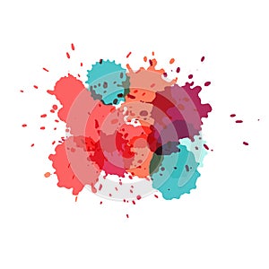 Watercolor splashes. Paint vector splat.