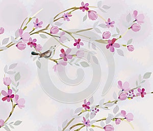 Watercolor spring Flower