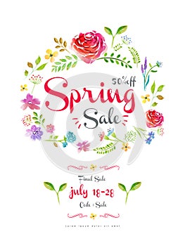 Watercolor spring sale poster