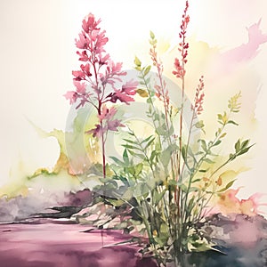 Watercolor Spring Season, Generative ai