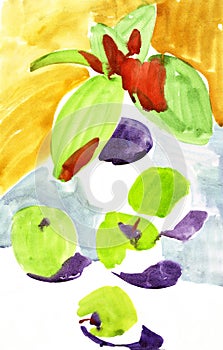 Watercolor still life