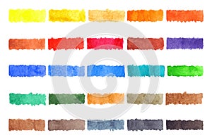 Watercolor stripe brush colorful rainbow palette spot background