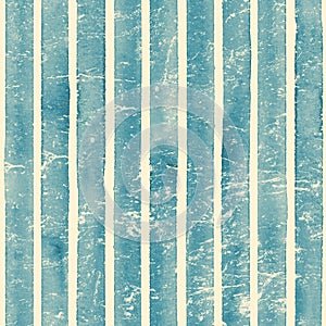 Watercolor stripe vintage seamless pattern. Teal blue stripes background