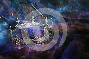 Watercolor style and abstract image of beautiful queen/king crown. fantasy medieval period