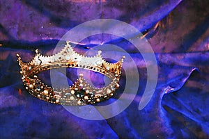 Watercolor style and abstract image of beautiful queen/king crown. fantasy medieval period