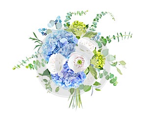 Watercolor style flowers bouquet photo