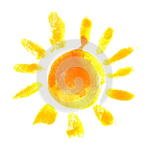Watercolor sun icon