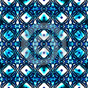 Watercolor Surface Mosaic. Blue, Cyan, Indigo