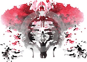 Watercolor symmetrical Rorschach blot