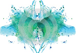 watercolor symmetrical Rorschach blot