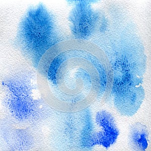 Watercolor texture transparent blue spots. abstract background, spot, blur, fill