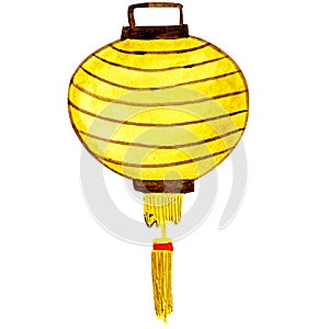 watercolor traditional paper chinese festival lantern for holiday