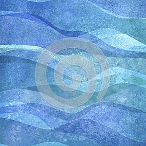 Watercolor transparent sea ocean wave blue colorful background. Watercolour hand painted waves illustration