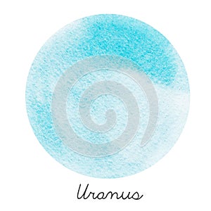 Watercolor Uranus planet illustration