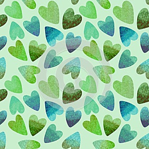 Watercolor valentines seamless hearts pattern for fabrics and packaging and wrapping and clothes print and kids a