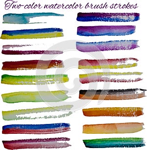 Watercolor vector brush strokes set