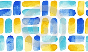 Watercolor vector brush strokes, smears seamless pattern