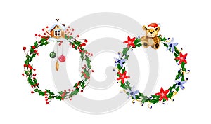 Watercolor vector Christmas wreath